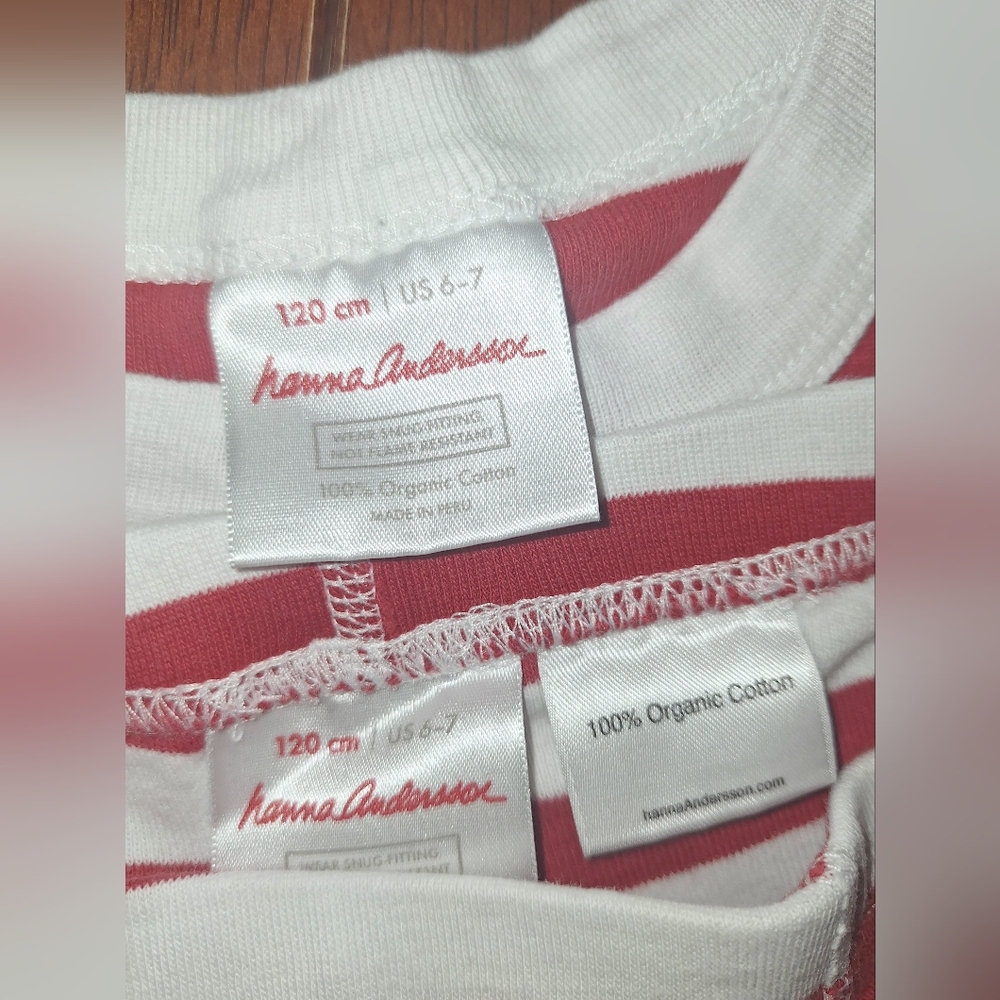 Hanna Andersson Kids Red and White Striped Pajama Set - Picture 5 of 5
